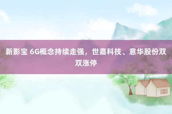 新影宝 6G概念持续走强，世嘉科技、意华股份双双涨停