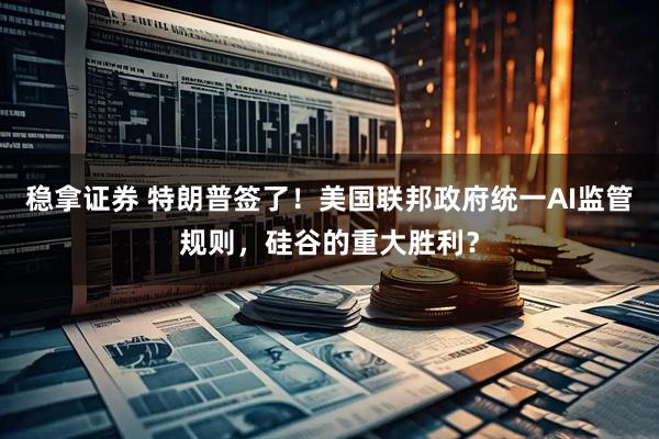 稳拿证券 特朗普签了！美国联邦政府统一AI监管规则，硅谷的重大胜利？